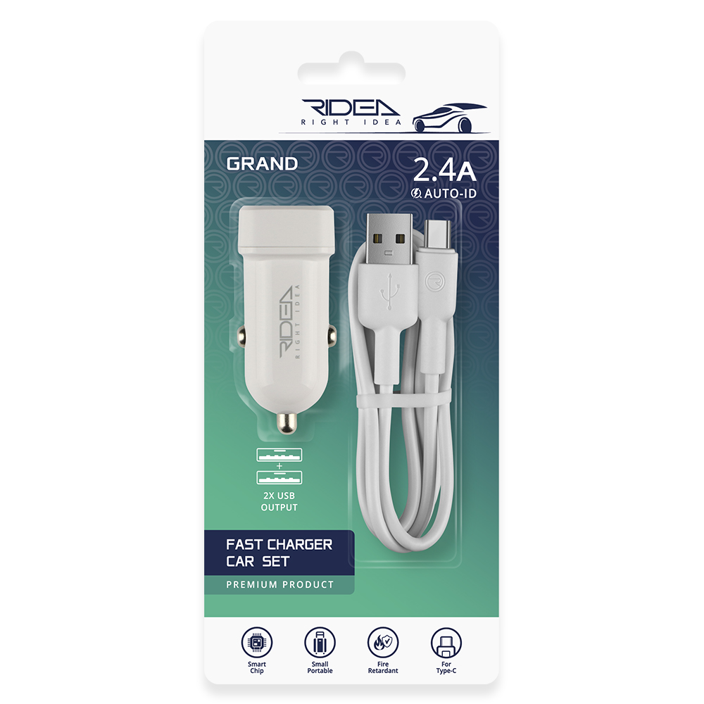 Car Charger Ridea RCC-21212 Grand Type-C 2USB 2.4 A - Image 2