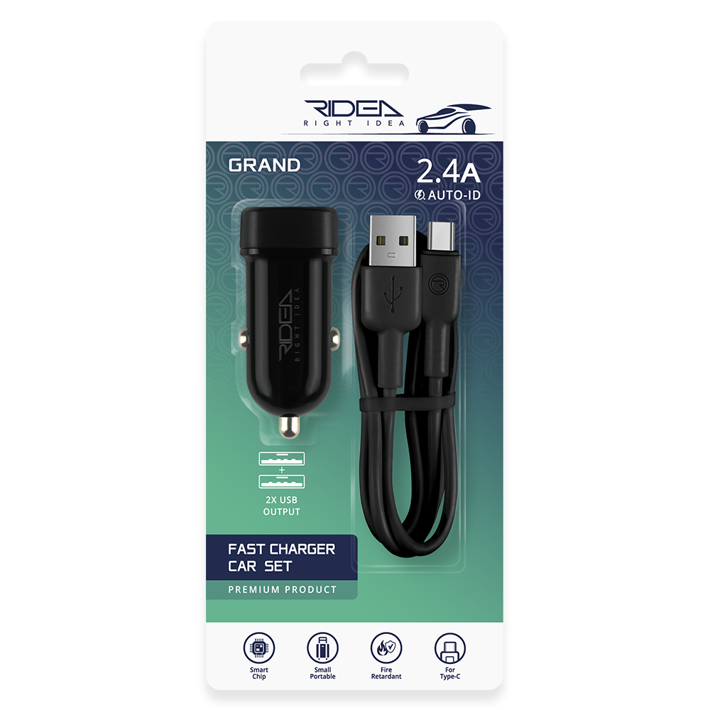 Car Charger Ridea RCC-21212 Grand Type-C 2USB 2.4 A - Image 3
