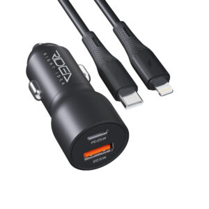 Car Charger Ridea RCC-47115 QPow Pro 1USB/1USB-C PD/QC 47.5W + Type-C to Lightning